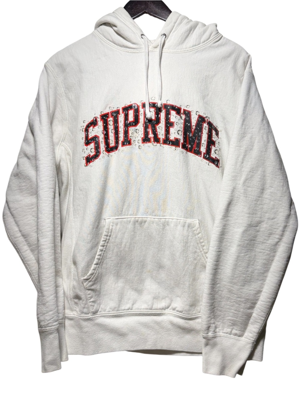 Supreme Water Arc Hooded Hoodie Sweatshirt Size Medium FW18 White Authentic